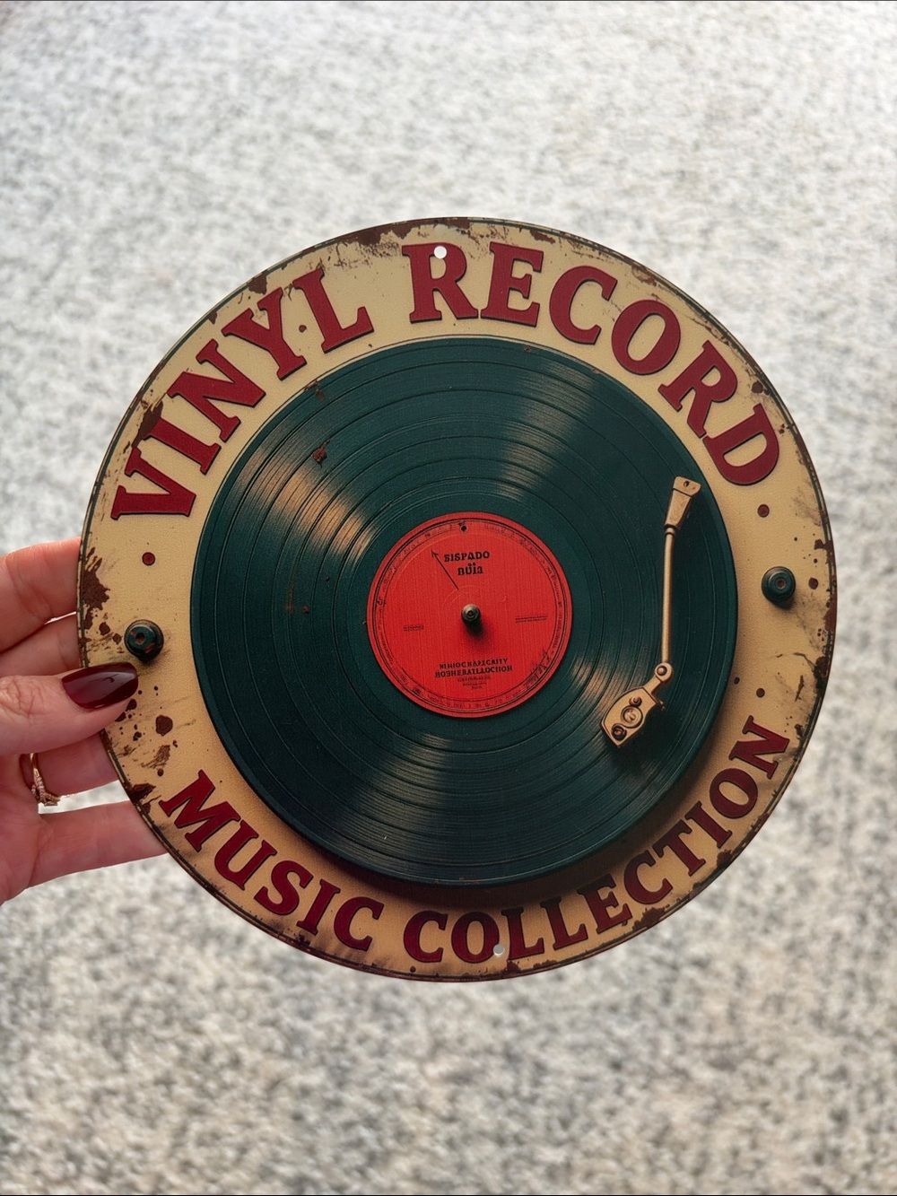 LAST ONE!! Vintage Style Vinyl Record Wall metal sign